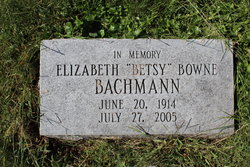 Elizabeth “Betsy” <I>Bowne</I> Bachmann 