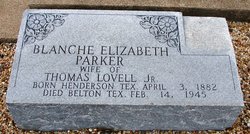 Blanche Elizabeth <I>Parker</I> Lovell 