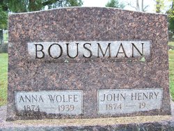Anna <I>Wolfe</I> Bousman 