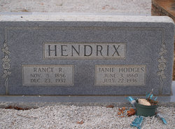 Eva Jane “Janie” <I>Hodges</I> Hendrix 
