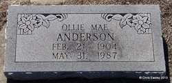 Ollie Mae <I>Rawlings</I> Anderson 