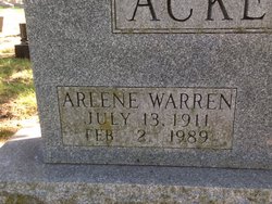Arlene <I>Warren</I> Ackerman 