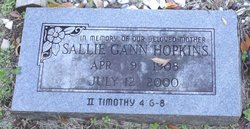 Sallie <I>Gann</I> Hopkins 