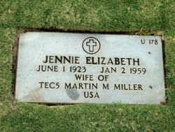 Jennie Elizabeth <I>Apana</I> Miller 