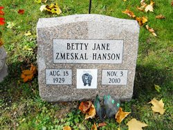 Betty Jane <I>Zmeskal</I> Hanson 