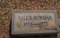 Sarah A “Sallie” <I>Bradley</I> Bowman 