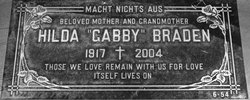 Hilda Catharine “Gabby” <I>Daniel</I> Braden 