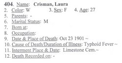 Laura J. <I>Lasher</I> Crissman 
