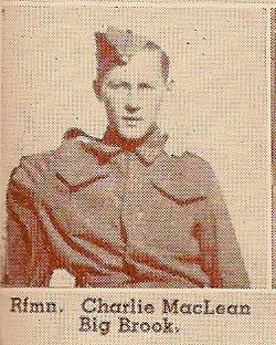 Rifleman Charles Lewis MacLean 