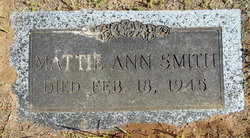 Martha Ann “Mattie” <I>Renfroe</I> Smith 