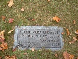 Astrid Vera Elisabet <I>Sjogren</I> Campbell 