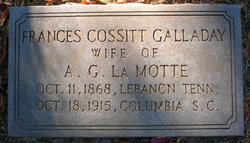 Frances Cossitt <I>Golladay</I> La Motte 