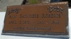 Ann <I>Saunders</I> Roberts 