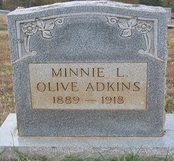 Minnie L <I>Olive</I> Adkins 