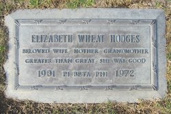 Elizabeth <I>Wheat</I> Hodges 