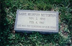 Sadie Mae <I>Murphy</I> Betterton 