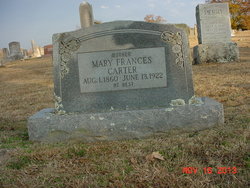 Mary Frances “Mollie” <I>Rowe</I> Carter 
