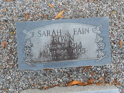 Sarah Jane <I>Fain</I> Bown 
