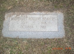 Margaret Angela <I>Rollins</I> Beavers 