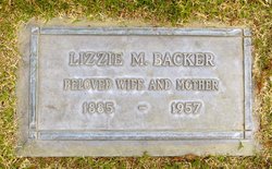 Elizabeth Mattie “Lizzie” <I>Kopp</I> Backer 