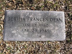 Bertha Frances “Fannie” <I>Stroud</I> Dean 