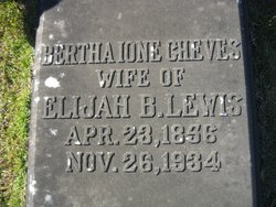 Bertha Ione “Tommie” <I>Cheves</I> Lewis 