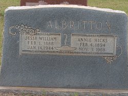 Annie <I>Hicks</I> Albritton 