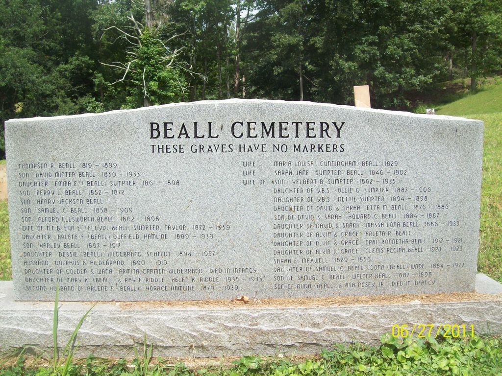 Beall Cemetery - Mouth of Sinking Creek