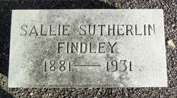 Sarah Katherine “Sallie” <I>Sutherlin</I> Findley 