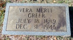 Vera Merle <I>Caldwell</I> Greer 