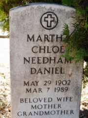 Martha Chloe <I>Needham</I> Daniel 