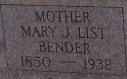 Mary Jane <I>List</I> Bender 