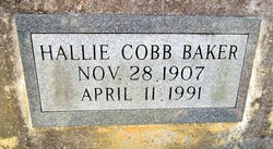 Hallie <I>Cobb</I> Baker 