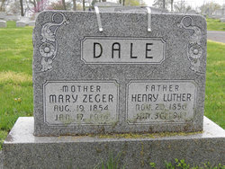 Mary Elizabeth <I>Zeger</I> Dale 