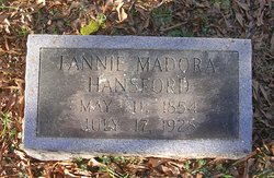 Frances Madora “Fannie” <I>Snellings</I> Hansford 