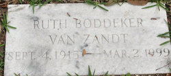 Ruth <I>Boddeker</I> Van Zandt 