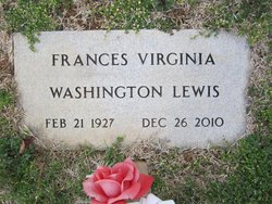 Frances Virginia <I>Washington</I> Lewis 