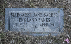 Margaret Jane England <I>Barber</I> Banks 