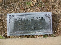 Martha Mattie <I>Wilson</I> Fain 