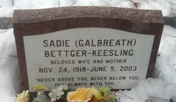 Sadie Delores <I>Galbreath</I> Bettger-Keesling 
