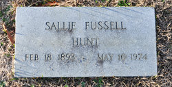 Sallie E <I>Fussell</I> Hunt 