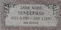 Sadie Marie <I>Henderson</I> Sunderman 
