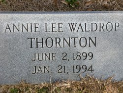 Annie Lee <I>Waldrop</I> Thornton 