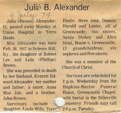 Julia B. <I>Brown</I> Alexander 