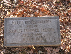 Martha Russell “Mattie” <I>Jones</I> Carlton 