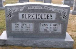 Mary Rebecca <I>Rodes</I> Burkholder 