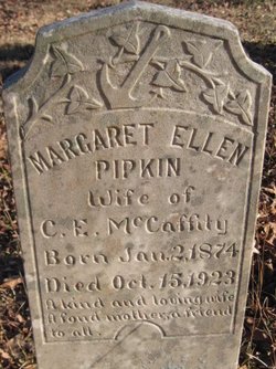 Margaret Ellen “Minnie” <I>Pipkin</I> McCaffity 