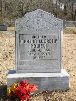 Martha Lucretia “Mattie” <I>Legg</I> Powell 