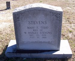 Mary F <I>Todd</I> Stevens 