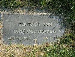 Gertrude Ann <I>Luhman</I> Hawkins 